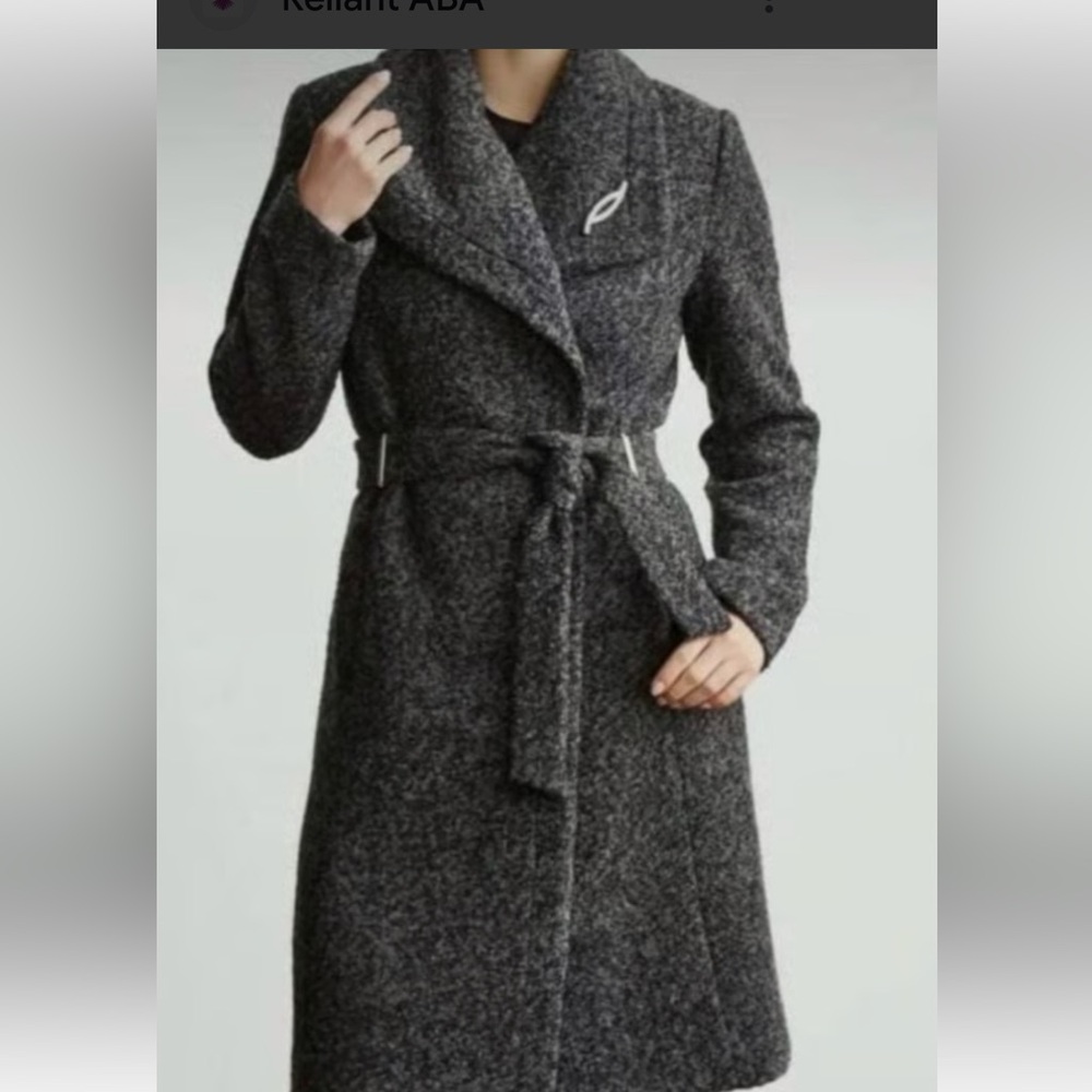 Ivanka Trump Boucle Pin Belted Coat